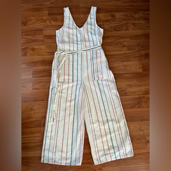 American Eagle Women’s Jumpsuit Blend V Neeck Sleeveless Striped Size XS - Picture 4 of 10